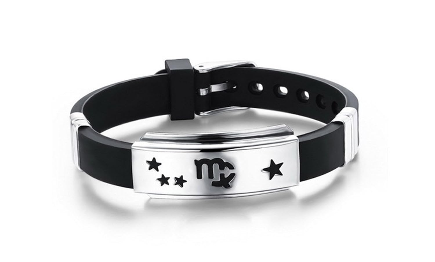 ztuo 男式女式硅胶星座12星座可调节搭扣手链